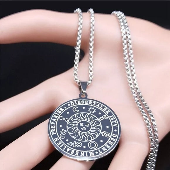 Astrology Celestial Sun | Stainless Steel Necklace - A Gothic Universe - Necklaces