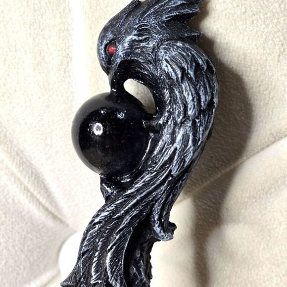 Raven Wand | Black Obsidian Hand Painted Acrylic 9½" - A Gothic Universe - Wand