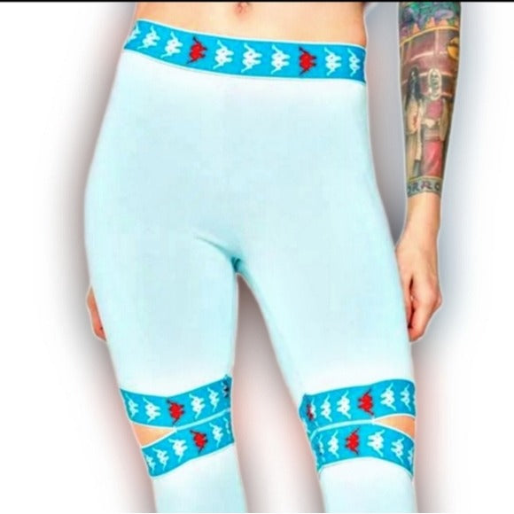 Kappa Blue 222 Banda Ikongo Leggings | High Rise Stretchy Omini Logo - Kappa - Leggings