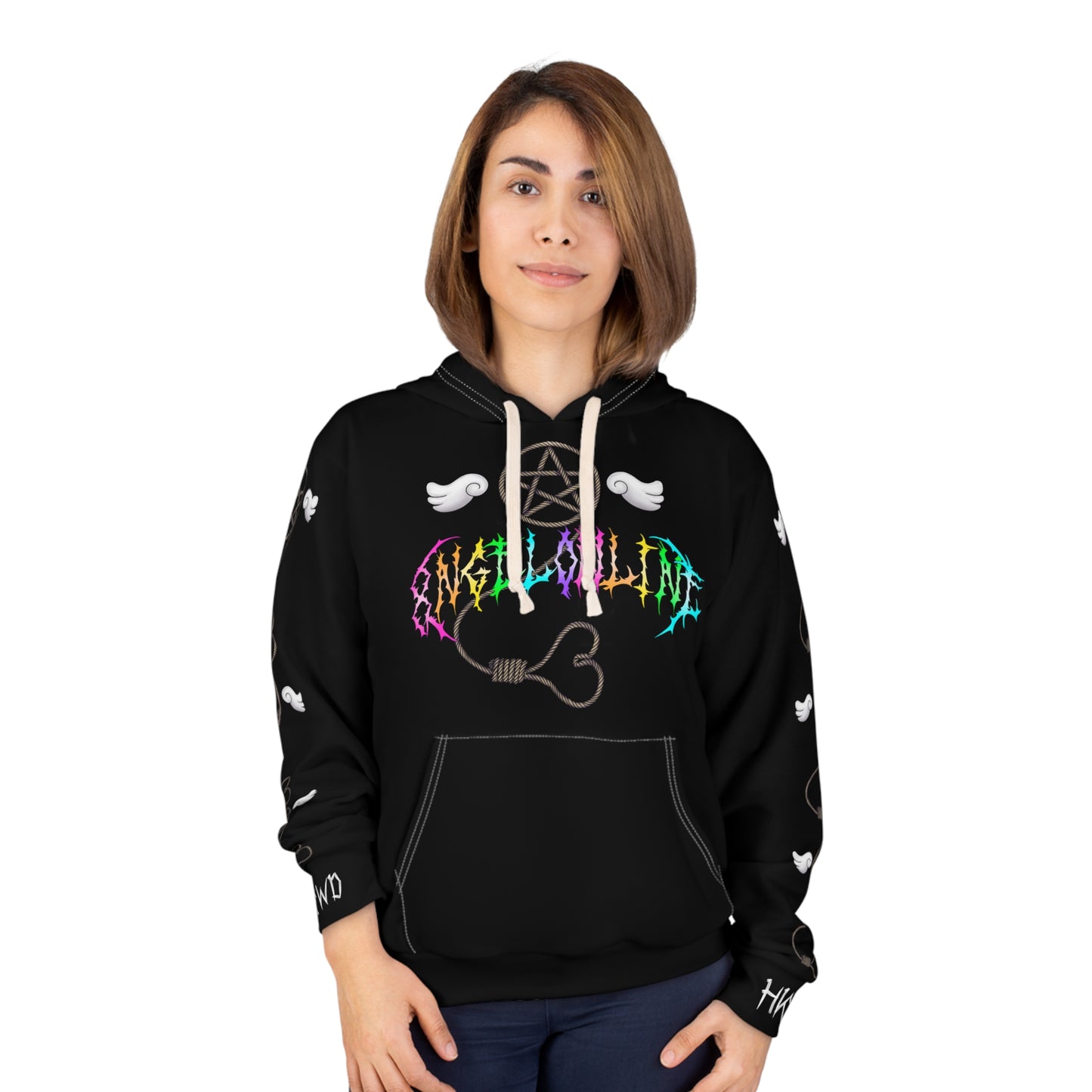 8ngelonline Desire Pullover All Over Print Hoodie Black - HKWD - Hoodies