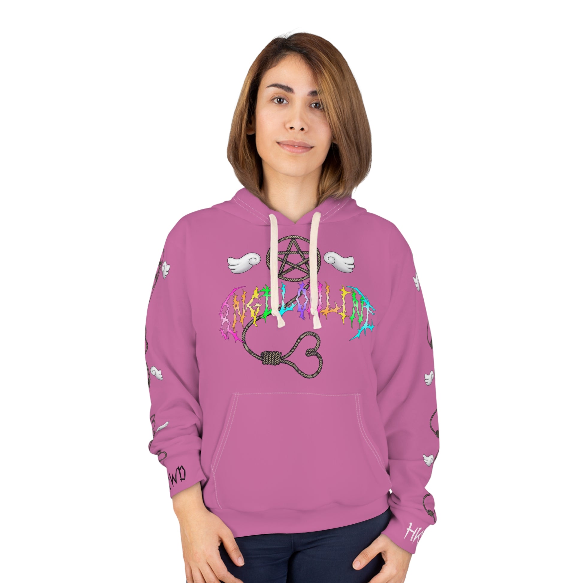 8ngelonline Desire Pullover All Over Print Hoodie Pink - HKWD - All Over Prints