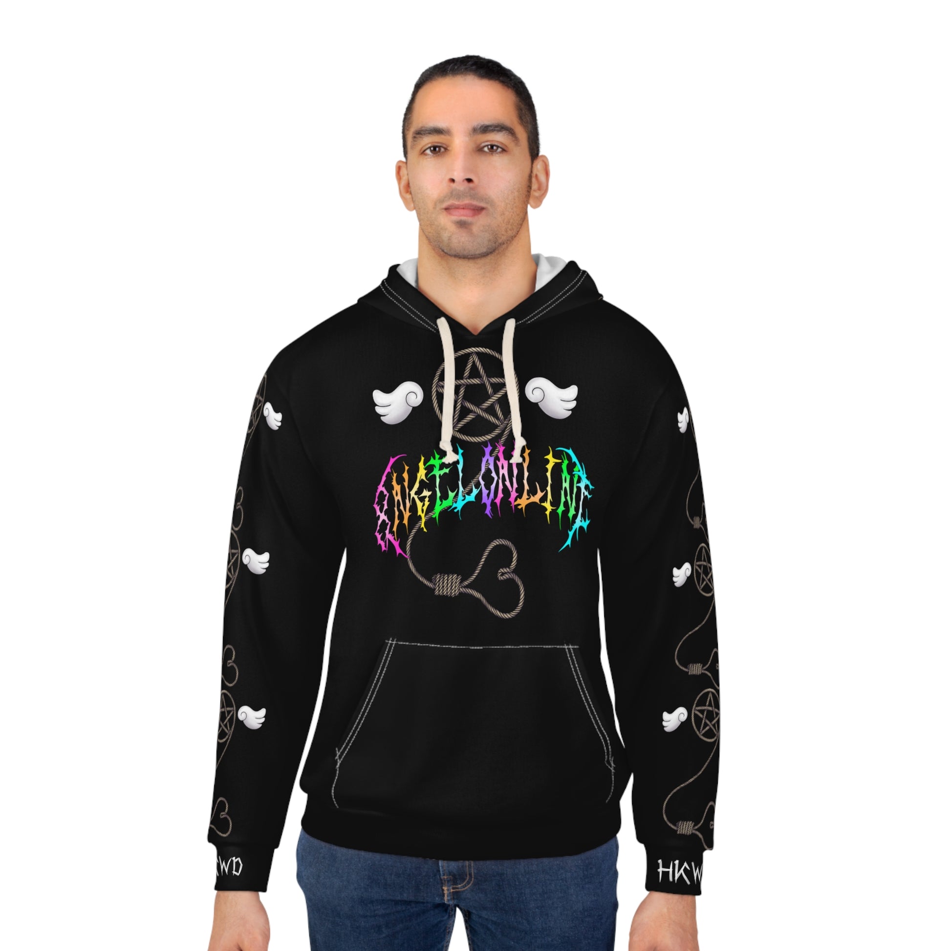 8ngelonline Desire Pullover All Over Print Hoodie Black - HKWD - Hoodies