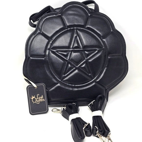 Soul Keeper Backpack | Vegan Leather Pentagram Design on Front - Lost Queen - Backpacks