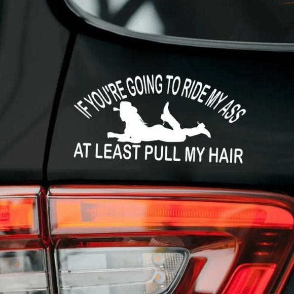 Adult Humor Vinyl Decal | Stop Riding My A$$ White Waterproof Sticker - A Gothic Universe - Decals