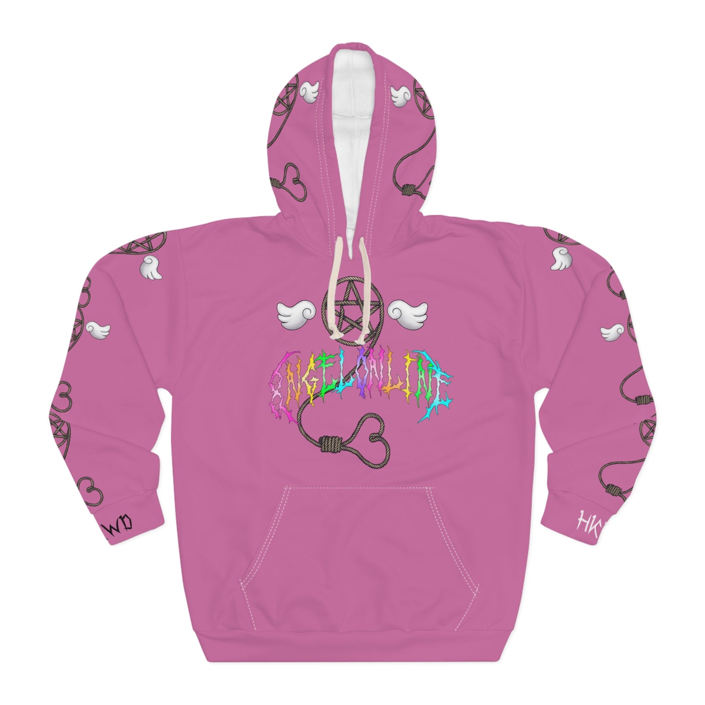 8ngelonline Desire Pullover All Over Print Hoodie Pink - HKWD - All Over Prints