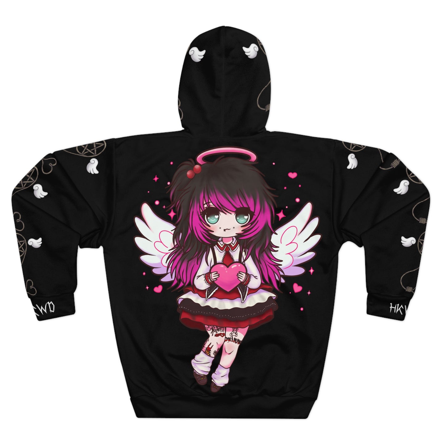 8ngelonline Desire Pullover All Over Print Hoodie Black - HKWD - Hoodies