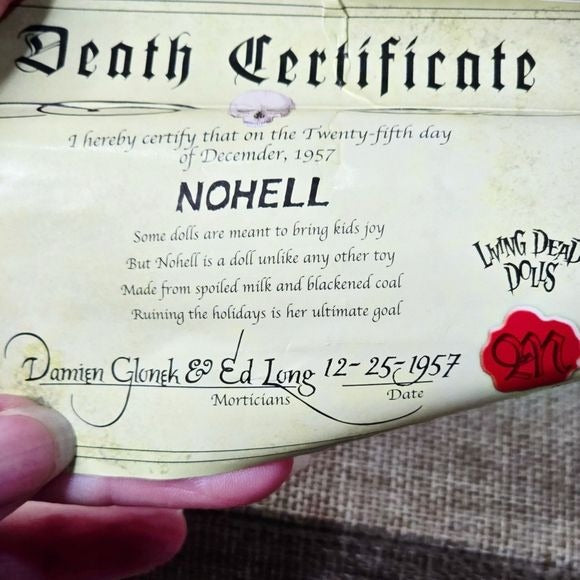 Living Dead Dolls | NOHELL | Exclusive Rare | Date of Death: 12/25/1957 - Living Dead Dolls - Doll