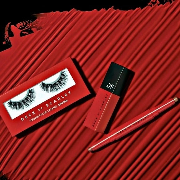 Rouge Rebel Anniversary Kit | Vegan Lashes, Shadow Stick & Red Lipstick - Deck Of Scarlet - Makeup