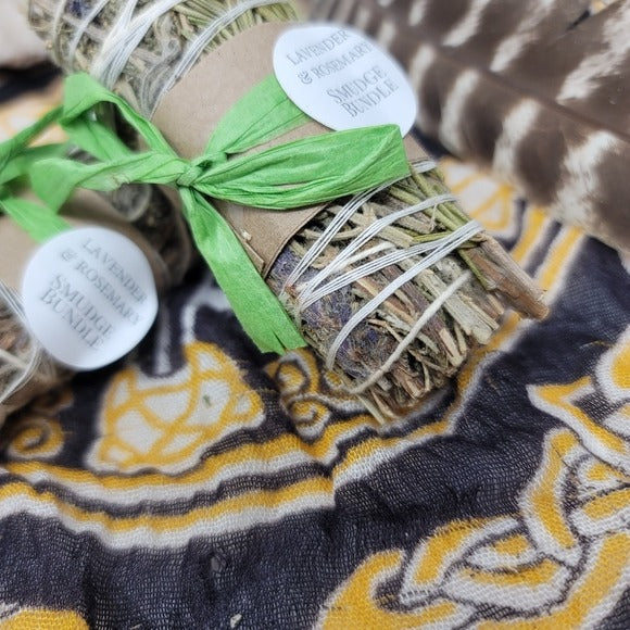 Lavendar & Rosemary Set | Smudge/Cleanse Yourself & Your Home Set of Two w/Sack - A Gothic Universe - Smudging Sets