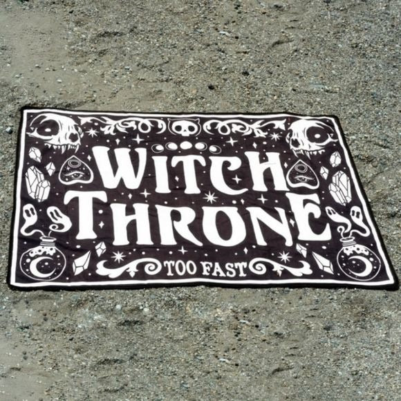 Witch Throne Shaped Beach Towel | Black Soft Microfiber - Too Fast - Beach Towels