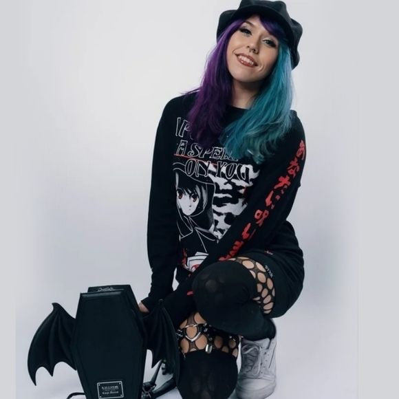 Spell Long Hoodie | Black Oversized Hood Soft Cotton - Killstar - Hoodies