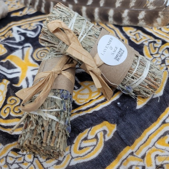 Lavender & Sage | Smudge/Cleanse Yourself & Your Home Set of Two w/Sack - A Gothic Universe - Smudging Sets