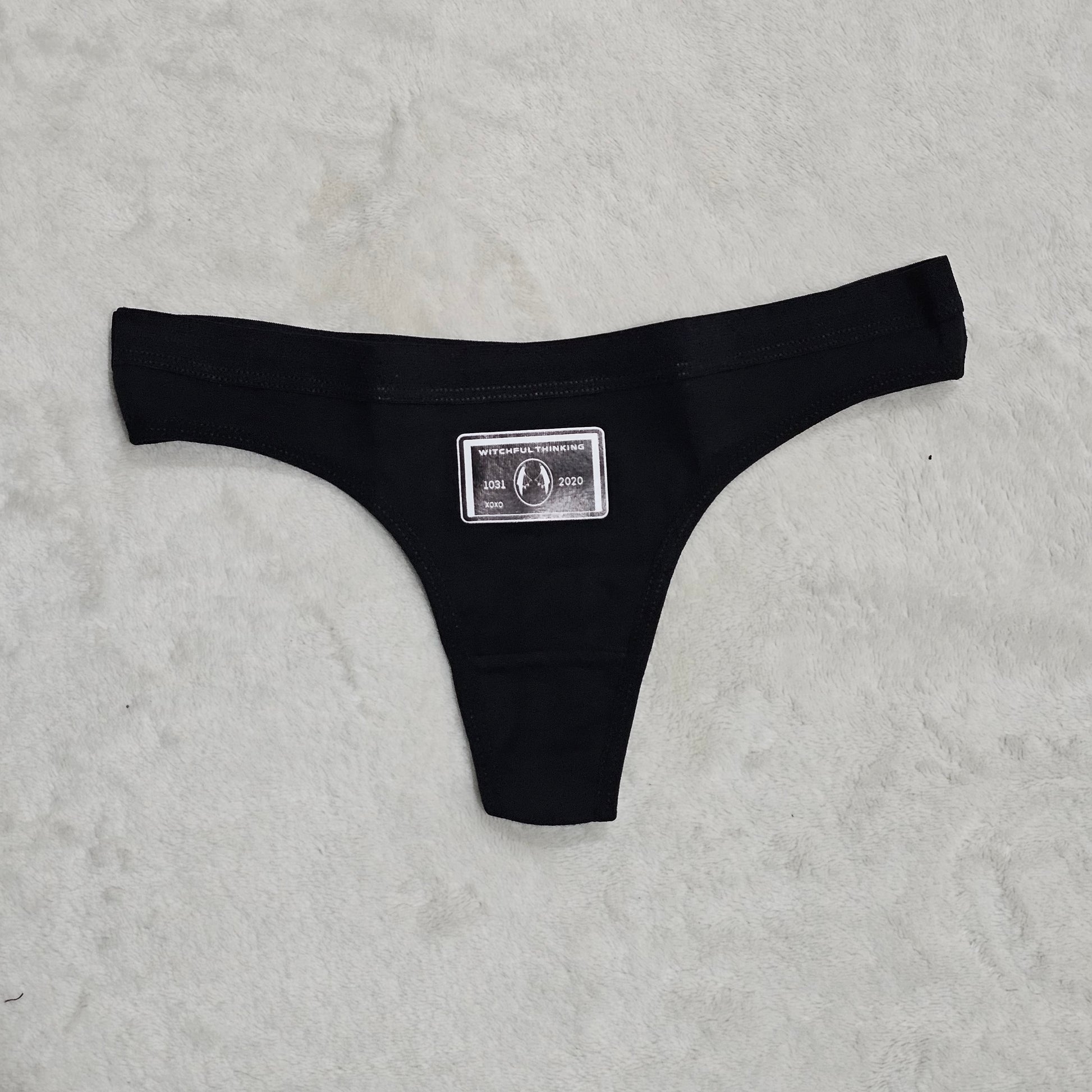 Witchcraft Panty | Soft Black Cotton Thong WITCHFUL THINKING Graphic - MaryJaneNite - Panties