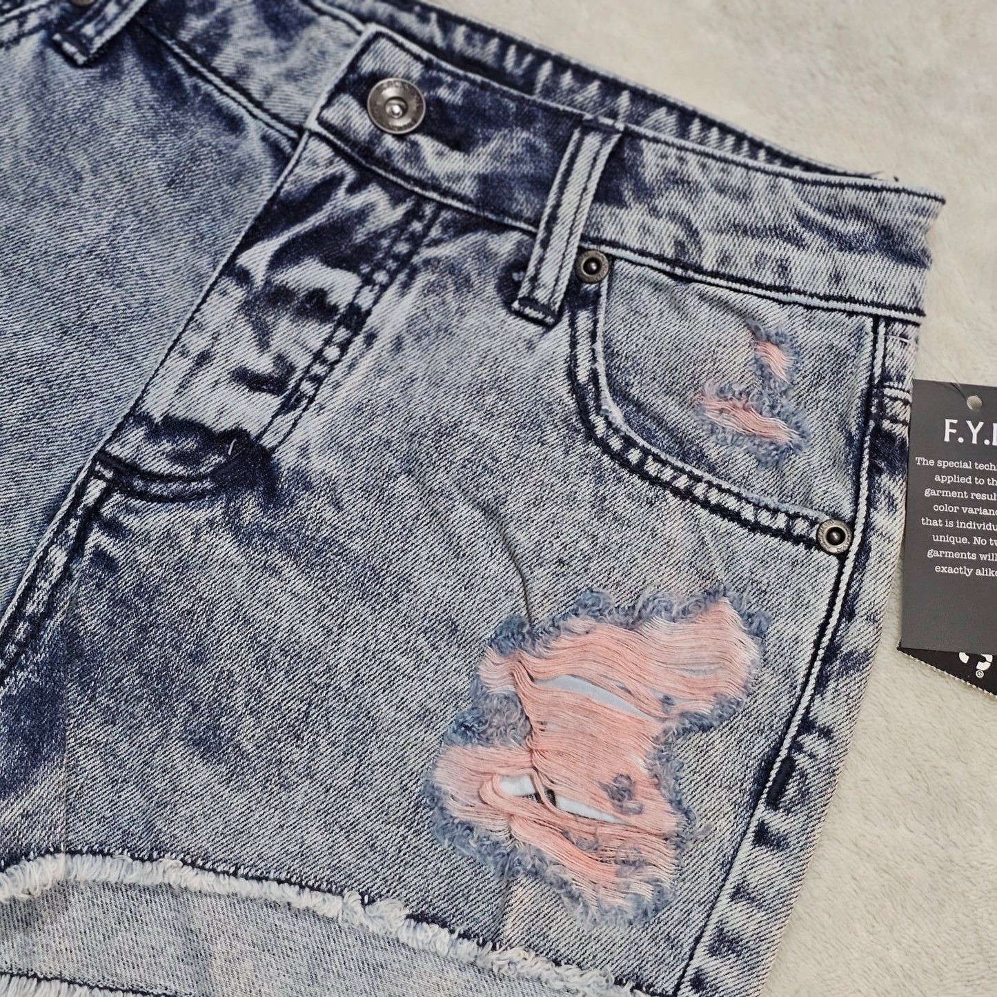 Distressed Shorts | Pink Indigo Wash - Blackheart - Shorts