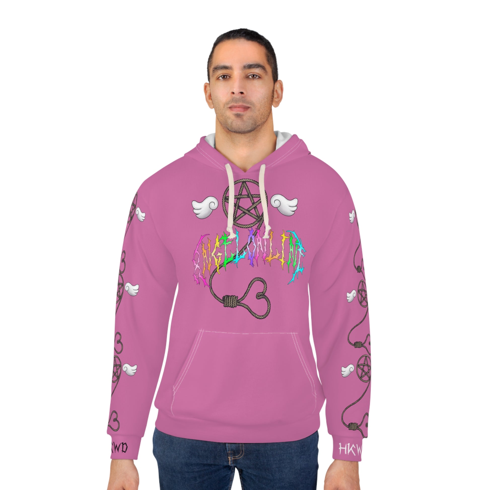 8ngelonline Desire Pullover All Over Print Hoodie Pink - HKWD - All Over Prints