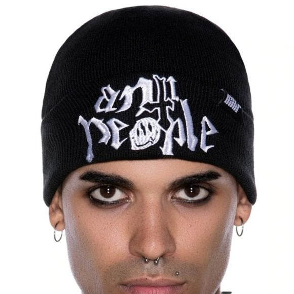 Unisex Adults Black Beanie Hat | Anti People - Killstar - Hats