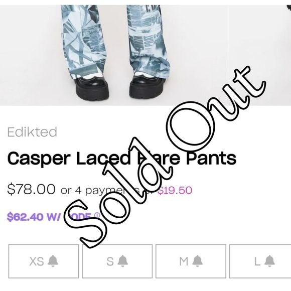 Casper Laced Flare Pants | Lace-up Sides Cool Blue Hues Retro Vibes - Edikted - Pants