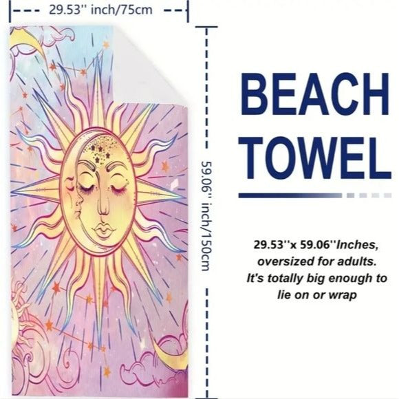 Sun Beach Towel | Premium Micro Fiber - A Gothic Universe - Beach Towels