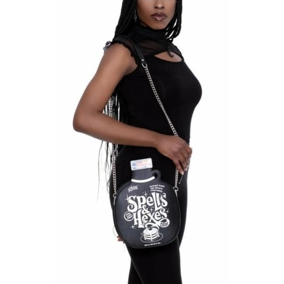 Syrup Handbag | Black Vegan Leather Holographic Details - Killstar - Handbags / Coin Purses