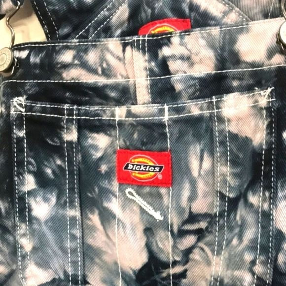 Tie Dye Overalls | Black Pink & White Contrast Stitching 5 Pocket - Dickies - 