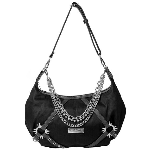Furor Slouch Bag | Soft Black Vegan Leather - Killstar - Handbags / Coin Purses