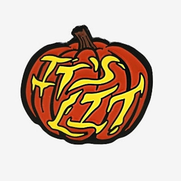 Enamel Lapel Pin | Limited Edition | PUMPKIN IT'S LIT | Black Orange - Hot Topic - Lapel Pins