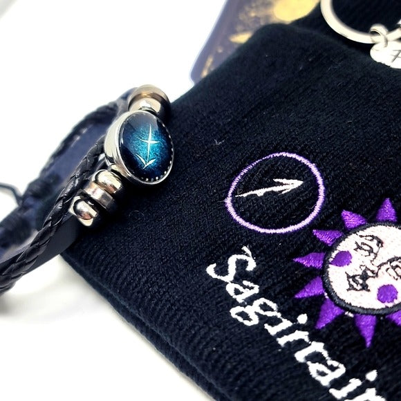 Sagittarius Zodiac | Hat Hair Tie Keychains Foil Stickers Bracelet Mask - A Gothic Universe - Beanies