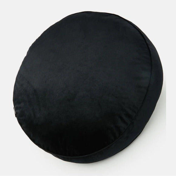 Morbid Moon Large Throw Pillow | Black Plush Construction Celestial - Dolls Home - Pillows