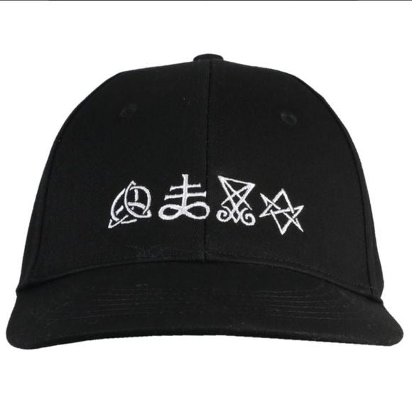 Symbolic Trucker Cap | Black Embroidery In White - Killstar - Hats