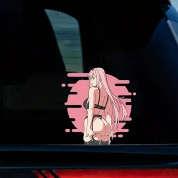 Genshin Impact Anime Decal | Zero Two Check Me Out Waterproof Sticker - A Gothic Universe - Decals