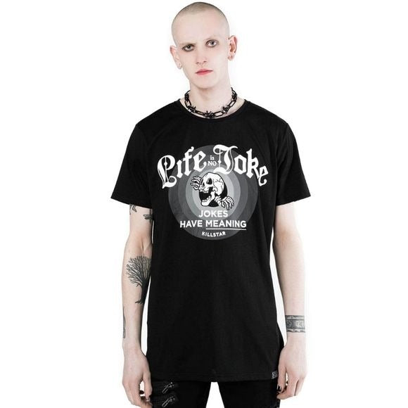 Life Is No Joke T-Shirt | Black Super Soft Cotton Jersey-Fabric - Killstar - T-Shirt