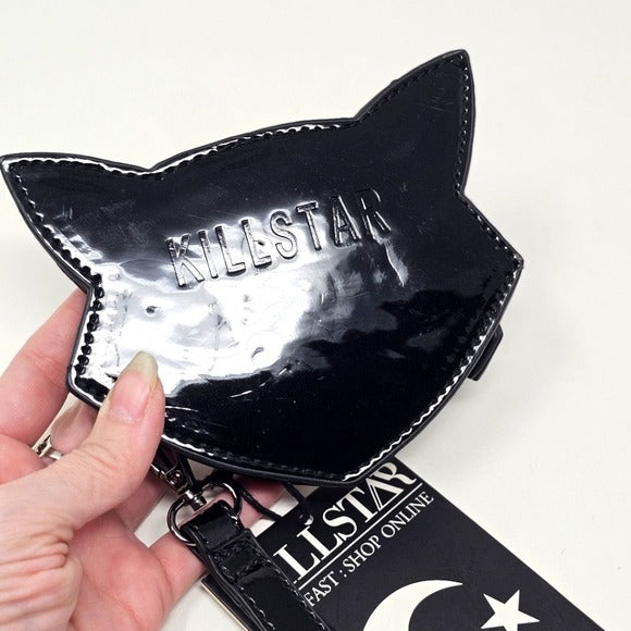 Gothic Renaissance Purse Lucipur Coin | Black Vegan Leather Novelty Cat - Killstar - Handbags / Coin Purses