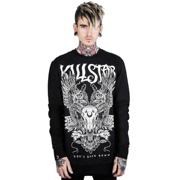 Don't Back Down Pullover Sweatshirt | Black Soft Cotton Unisex Fit - Killstar - Sweatshirts