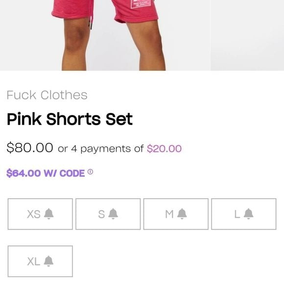 Pink Shorts Set | Slightly Cropped Fit Soft Cotton White Graphics - Fück Clothes - Shorts