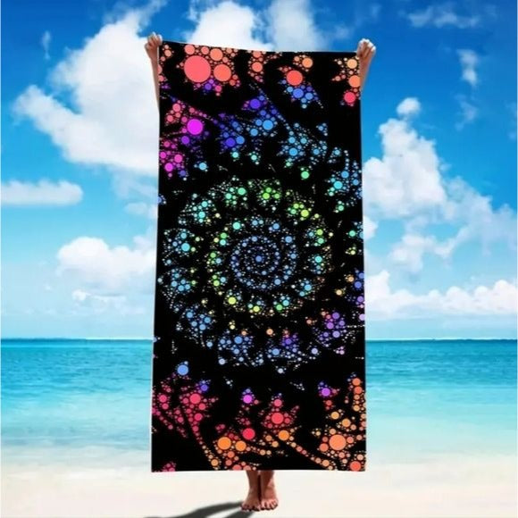 Spiral Beach Towel | Premium Micro Fiber - A Gothic Universe - Beach Towels