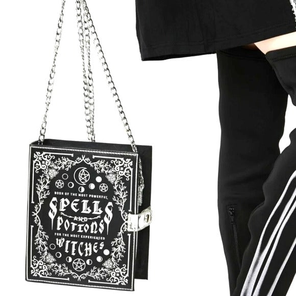 Spellbound Sinner Crossbody Bag | Black Gothic Witchy Print - Trickz Ń Treatz - Crossbody Bag