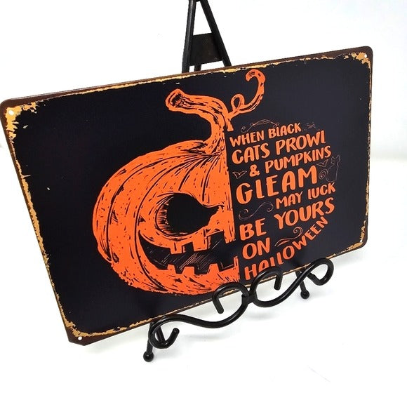 Vintage Metal Sign | Indoor/Outdoor | A Good Halloween Orange, Black - A Gothic Universe - Signs