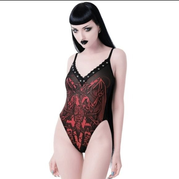 Your Highness Bodysuit | Baphomet Satanic Gothic Punk Lingerie - Killstar - Bodysuit