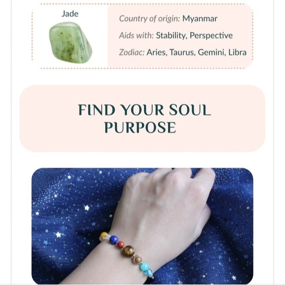 Solar System Bracelet | Adjustable Exceptional Quality Natural Crystals 8" - Mindful Souls - Bracelets