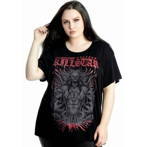 9th Gate | Oversized Super Soft Cotton Women's Gothic - Killstar - Tops