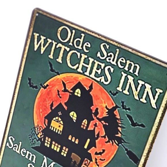 Vintage Metal Sign | Indoor/Outdoor | Olde Salem Witches Inn Orange Green - A Gothic Universe - Signs