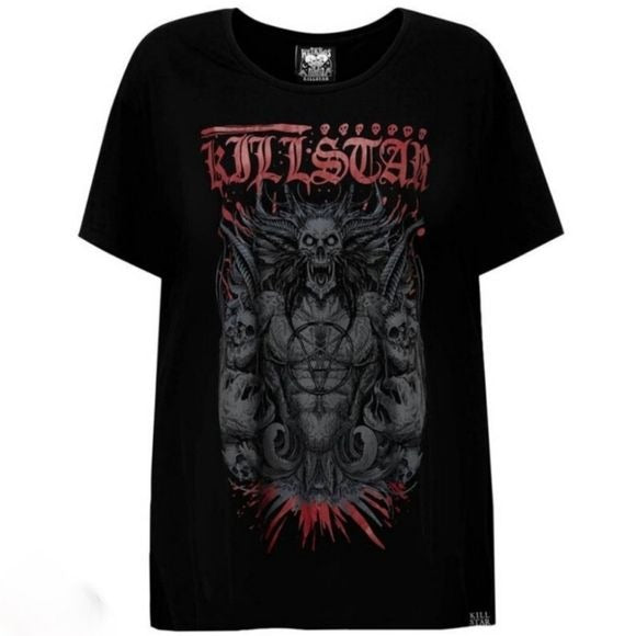 9th Gate | Oversized Super Soft Cotton Women's Gothic - Killstar - Tops