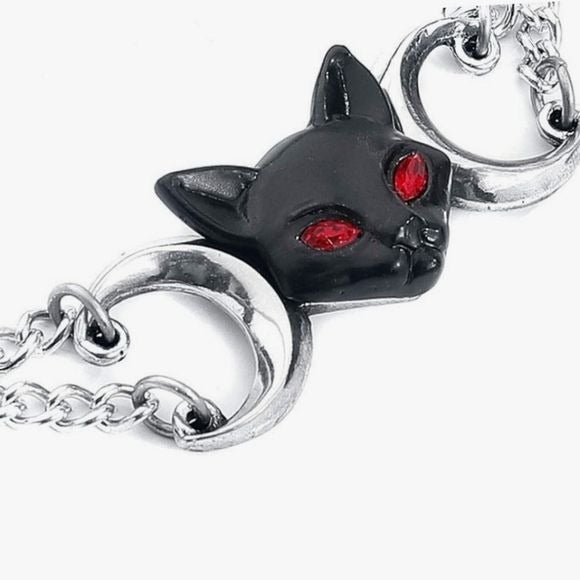 Worshipping Bastet Bracelet | Triple Moon Black Cat - Alchemy Gothic - Bracelets