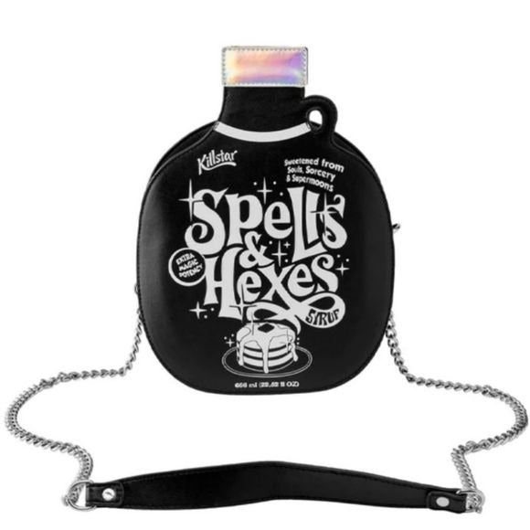 Syrup Handbag | Black Vegan Leather Holographic Details - Killstar - Handbags / Coin Purses