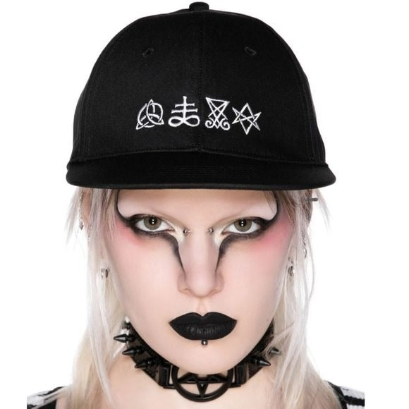 Symbolic Trucker Cap | Black Embroidery In White - Killstar - Hats