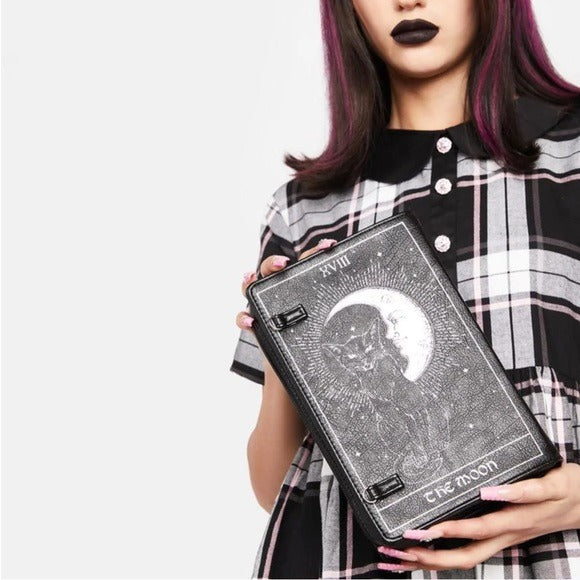 Bad Omen Crossbody Bag | Black With White Graphic Novelty Book Design - Dolls Kill - Crossbody Bag