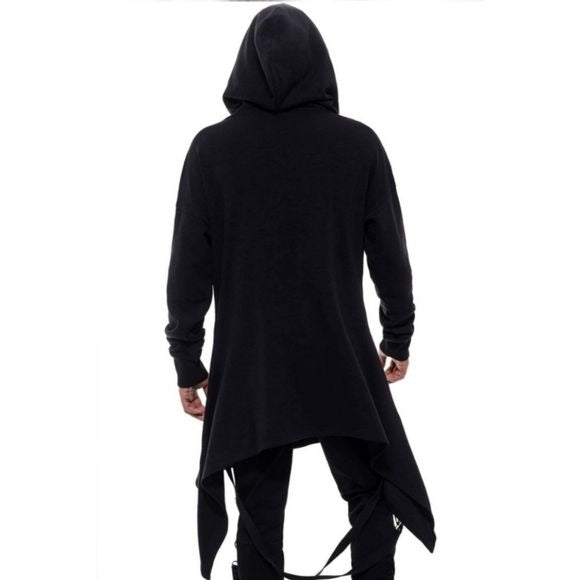 Morpheus Longline Hoodie | Black Oversized Hood Extra Long Length Men's - Killstar - Hoodies