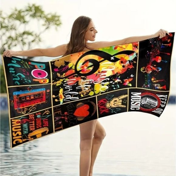 Better With Music Beach Towel | Premium Micro Fiber - A Gothic Universe - Beach Towels