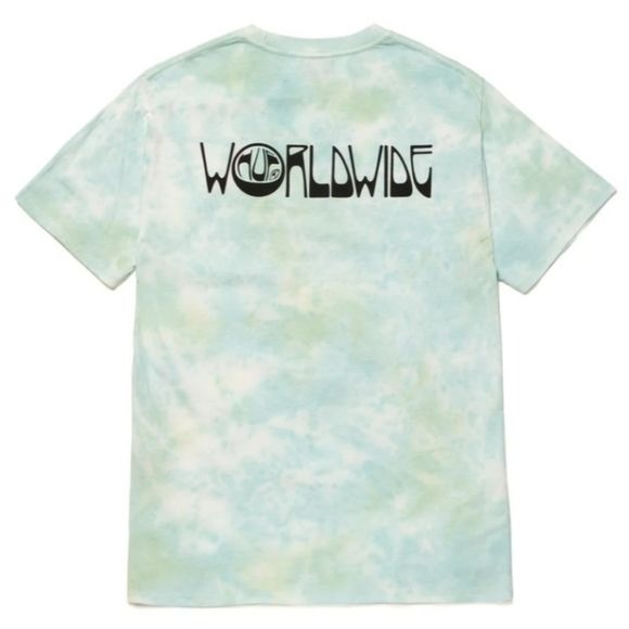 Wasted Darling Short Sleeve Tee | Blue Tie Dye Black Front & Back Graphic - HUF - Tops