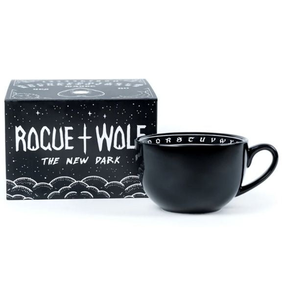 Ouija Oversized Mug | Black Outside Ouija Graphics Inside 500ml - Rogue + Wolf - Mugs